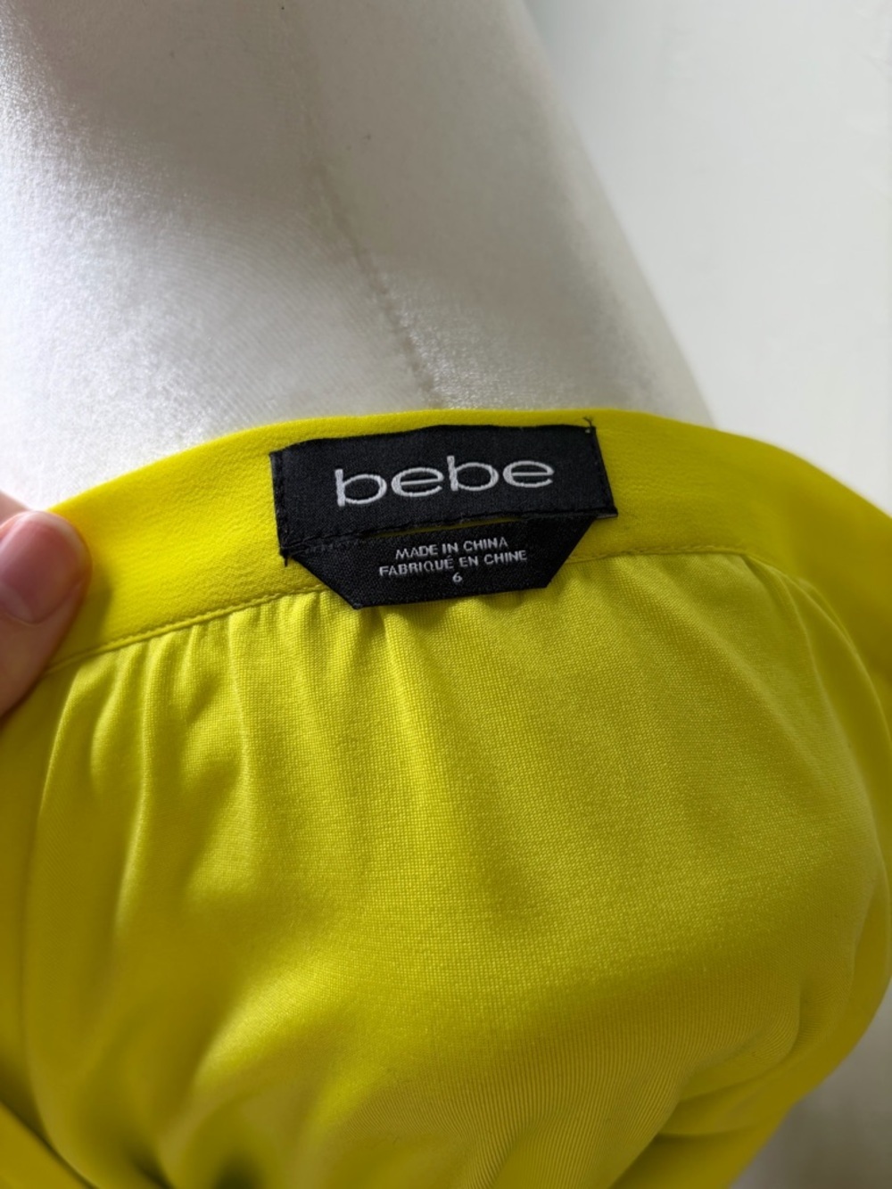 Bebe Neon Yellow Asymmetrical Maxi Skirt Sheer Overlay High Low Size 6 - Picture 2 of 10
